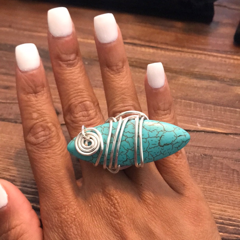 Turquoise stone silver ring
